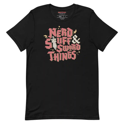 Masters of the Universe Movie Nerd Stuff and Sword Things Black T-shirt