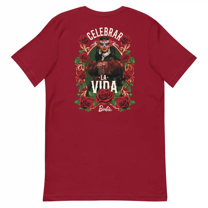 Barbie Día de Muertos Celebrar La Vida Red T-shirt