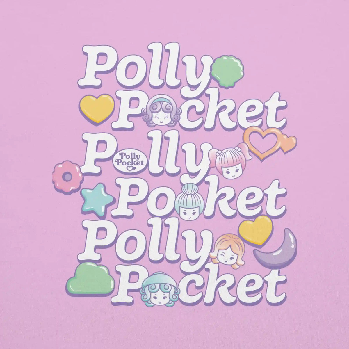 Polly Pocket Icons Embroidered Pink T-Shirt