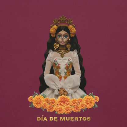 Barbie Día de Muertos Maroon T-Shirt