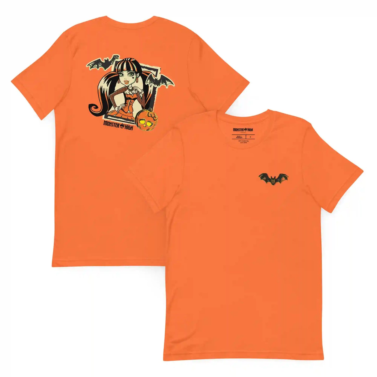 Monster High Draculaura Embroidered Orange T-Shirt