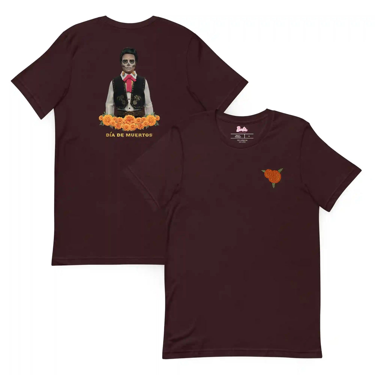 Barbie Día de Muertos Ken Embroidered Oxblood T-Shirt