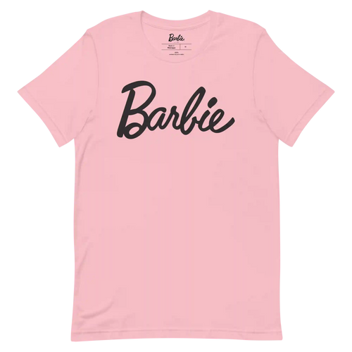 Barbie Script Logo Unisex Pink T-Shirt