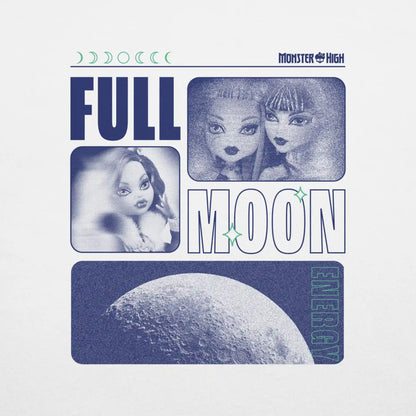 Monster High Full Moon  Embroidered White T-Shirt