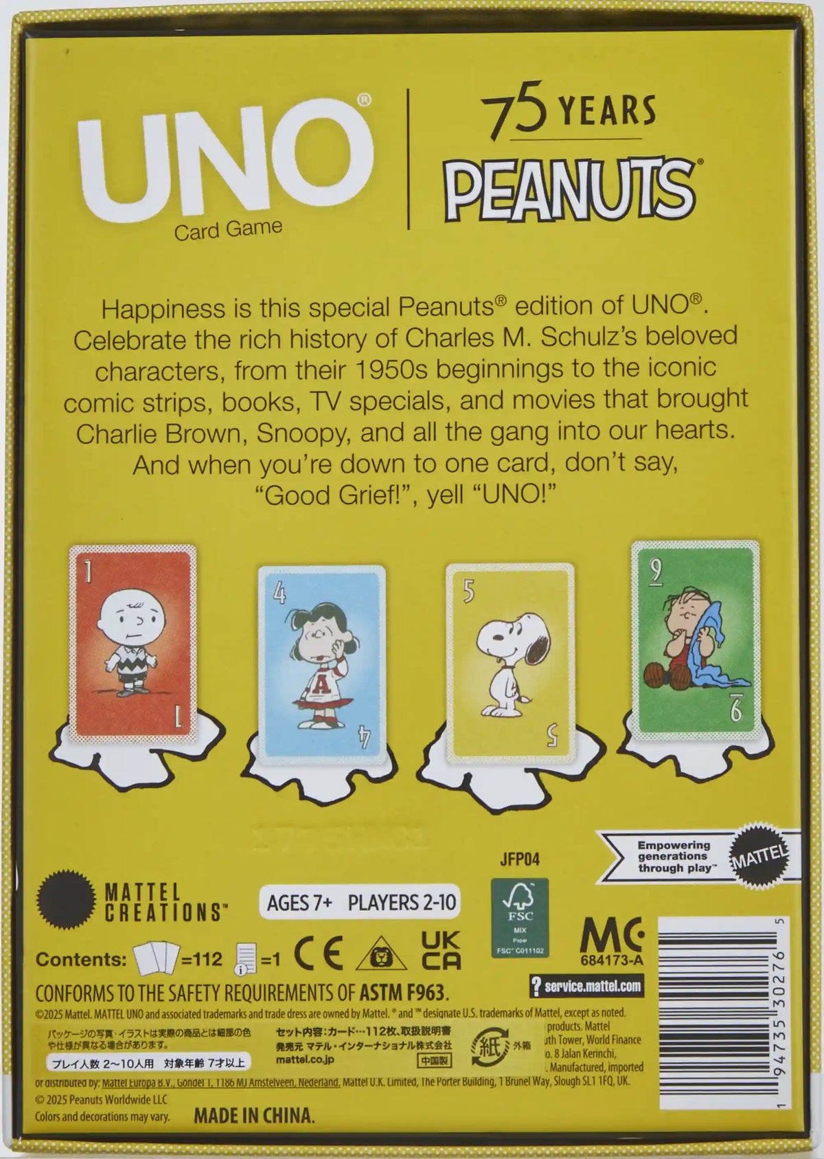 UNO Canvas Peanuts Card Deck