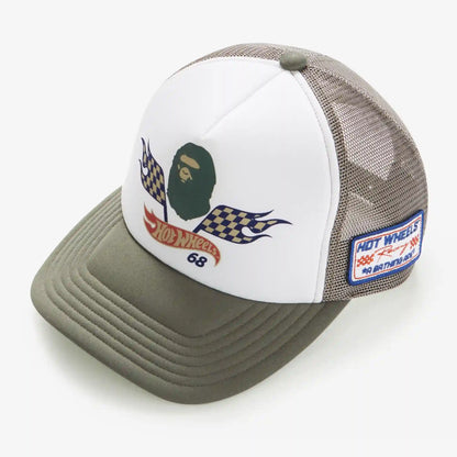 BAPE Hot Wheels Flag Logo Trucker Cap