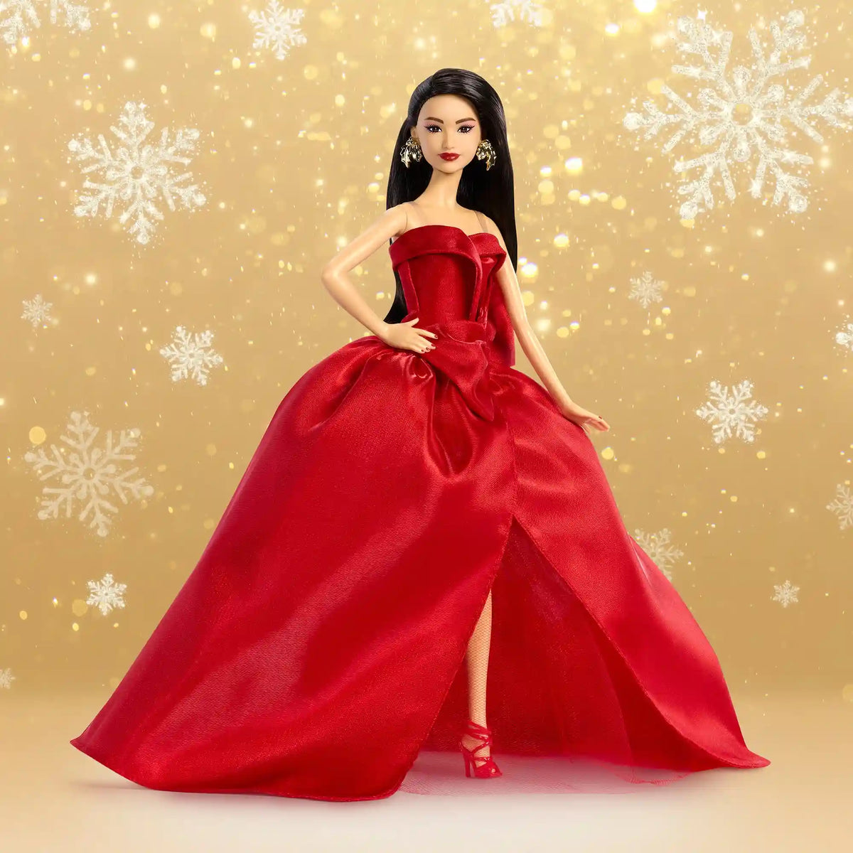 Barbie Signature 2026 Holiday Barbie Doll with Dark Brown Hair