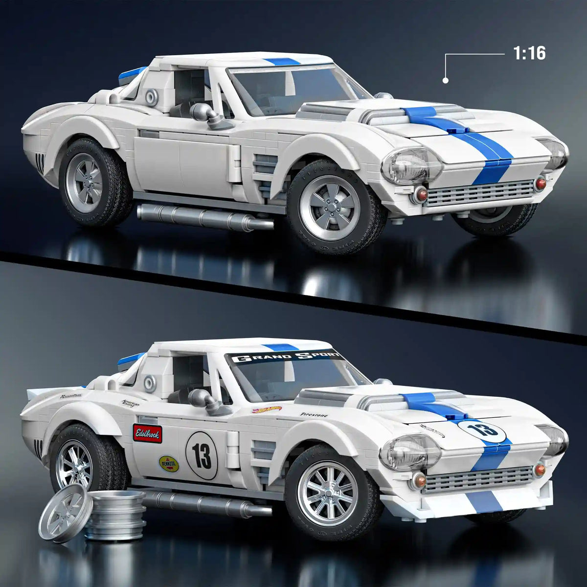 Mattel Brick Shop Hot Wheels Corvette Grand Sport Building Set